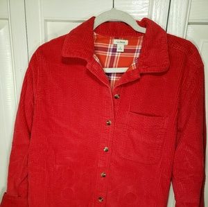 L.L. Bean Corduroy and Flannel shirt.